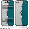 iPhone 4S Skin Ripped Colors Gray Seafoam Green