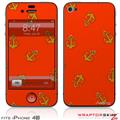 iPhone 4S Skin Anchors Away Red