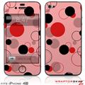 iPhone 4S Skin Lots of Dots Red on Pink