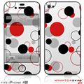 iPhone 4S Skin Lots of Dots Red on White