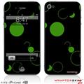 iPhone 4S Skin Lots of Dots Green on Black