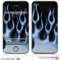 iPhone 4S Skin Metal Flames Blue