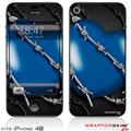 iPhone 4S Skin Barbwire Heart Blue
