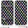 iPhone 4S Skin Pastel Hearts on Black