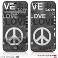 iPhone 4S Skin Love and Peace Gray