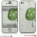 iPhone 4S Skin Mushrooms Green