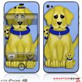 iPhone 4S Skin Puppy Dogs on Blue