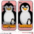iPhone 4S Skin Penguins on Pink