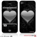 iPhone 4S Skin Glass Heart Grunge Gray