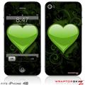 iPhone 4S Skin Glass Heart Grunge Green