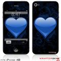iPhone 4S Skin Glass Heart Grunge Blue