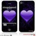 iPhone 4S Skin Glass Heart Grunge Purple
