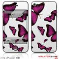 iPhone 4S Skin Butterflies Purple