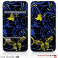 iPhone 4S Skin Twisted Garden Blue and Yellow