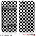 iPhone 4S Skin Checkered Canvas Black and White