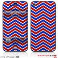 iPhone 4S Skin Zig Zag Red White and Blue