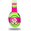 WraptorSkinz Skin Decal Wrap compatible with Original Beats Studio Headphones Kearas Psycho Stripes Neon Green and Hot Pink Skin Only (HEADPHONES NOT INCLUDED)