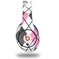 WraptorSkinz Skin Decal Wrap compatible with Original Beats Studio Headphones Argyle Pink and Gray Skin Only (HEADPHONES NOT INCLUDED)