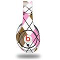 WraptorSkinz Skin Decal Wrap compatible with Original Beats Studio Headphones Argyle Pink and Brown Skin Only (HEADPHONES NOT INCLUDED)