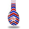 WraptorSkinz Skin Decal Wrap compatible with Original Beats Studio Headphones Zig Zag Red White and Blue Skin Only (HEADPHONES NOT INCLUDED)