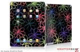 iPad Skin Kearas Flowers on Black (fits iPad 2 through iPad 4)