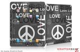 iPad Skin Love and Peace Gray (fits iPad 2 through iPad 4)