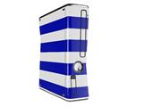 Kearas Psycho Stripes Blue and White Decal Style Skin for XBOX 360 Slim Vertical