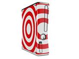 Bullseye Red and White Decal Style Skin for XBOX 360 Slim Vertical