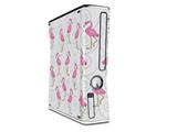 Flamingos on White Decal Style Skin for XBOX 360 Slim Vertical