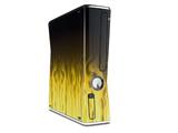 Fire Yellow Decal Style Skin for XBOX 360 Slim Vertical