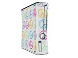 Kearas Peace Signs on White Decal Style Skin for XBOX 360 Slim Vertical