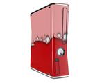 Ripped Colors Pink Red Decal Style Skin for XBOX 360 Slim Vertical