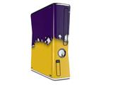 Ripped Colors Purple Yellow Decal Style Skin for XBOX 360 Slim Vertical