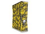 Scattered Skulls Yellow Decal Style Skin for XBOX 360 Slim Vertical