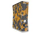 WraptorCamo Old School Camouflage Camo Orange Decal Style Skin for XBOX 360 Slim Vertical