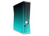 Smooth Fades Neon Teal Black Decal Style Skin for XBOX 360 Slim Vertical