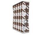 Houndstooth Chocolate Brown Decal Style Skin for XBOX 360 Slim Vertical