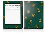 Anchors Away Hunter Green - Decal Style Skin fits Amazon Kindle Paperwhite (Original)