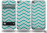 Zig Zag Teal and Gray Decal Style Vinyl Skin - fits Apple iPod Touch 5G (IPOD NOT INCLUDED)