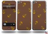 Anchors Away Chocolate Brown Decal Style Vinyl Skin - fits Apple iPod Touch 5G (IPOD NOT INCLUDED)