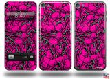 Scattered Skulls Hot Pink Decal Style Vinyl Skin - fits Apple iPod Touch 5G (IPOD NOT INCLUDED)