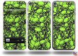 Scattered Skulls Neon Green Decal Style Vinyl Skin - fits Apple iPod Touch 5G (IPOD NOT INCLUDED)