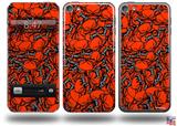 Scattered Skulls Red Decal Style Vinyl Skin - fits Apple iPod Touch 5G (IPOD NOT INCLUDED)
