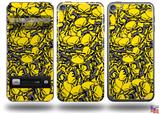 Scattered Skulls Yellow Decal Style Vinyl Skin - fits Apple iPod Touch 5G (IPOD NOT INCLUDED)
