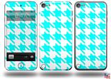 Houndstooth Neon Teal Decal Style Vinyl Skin - fits Apple iPod Touch 5G (IPOD NOT INCLUDED)