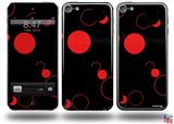Lots of Dots Red on Black Decal Style Vinyl Skin - fits Apple iPod Touch 5G (IPOD NOT INCLUDED)