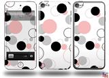 Lots of Dots Pink on White Decal Style Vinyl Skin - fits Apple iPod Touch 5G (IPOD NOT INCLUDED)