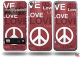 Love and Peace Pink Decal Style Vinyl Skin - fits Apple iPod Touch 5G (IPOD NOT INCLUDED)