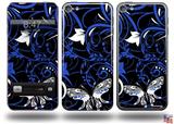 Twisted Garden Blue and White Decal Style Vinyl Skin - fits Apple iPod Touch 5G (IPOD NOT INCLUDED)