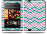 Zig Zag Teal Pink and Gray Decal Style Skin fits Amazon Kindle Fire HD 8.9 inch